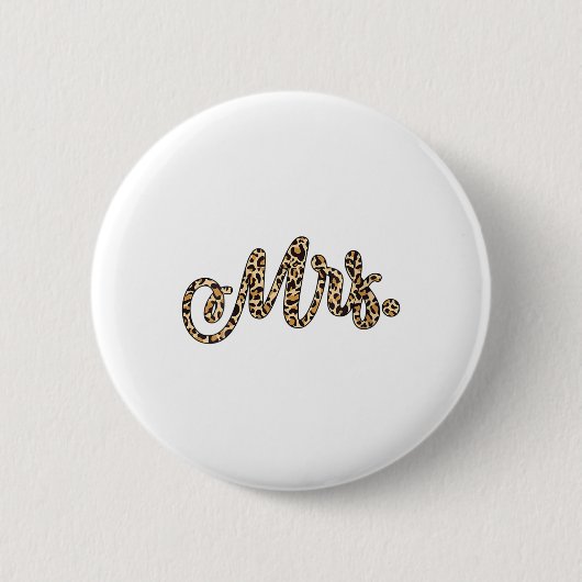 Frau Bride Groom Frau Leopard Print Wedding Match Button (Vorderseite)
