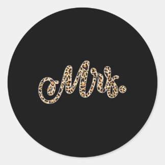 Frau Bride Groom Frau Leopard Print Wedding Match Runder Aufkleber