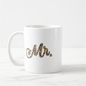 Frau Bride Groom Herr Leopard Print Wedding Matchi Kaffeetasse (Links)