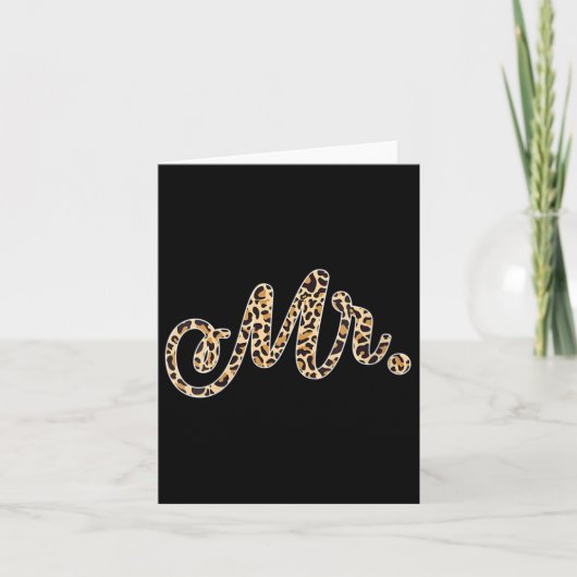 Frau Bride Groom Herr Leopard Print Wedding Matchi Karte (Vorderseite)