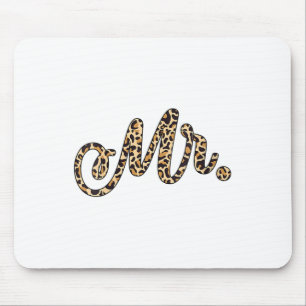 Frau Bride Groom Herr Leopard Print Wedding Matchi Mousepad