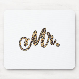 Frau Bride Groom Herr Leopard Print Wedding Matchi Mousepad