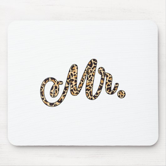 Frau Bride Groom Herr Leopard Print Wedding Matchi Mousepad (Vorne)