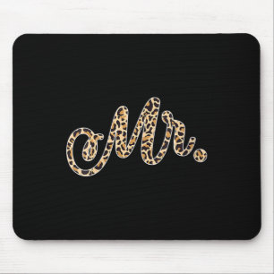 Frau Bride Groom Herr Leopard Print Wedding Matchi Mousepad