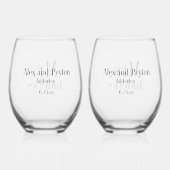 Frau Bride Groom Wedding maßgeschneidert Weinglas Ohne Stiel (Rückseite)
