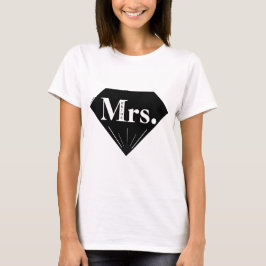 Frau Bride Minimalistisch Black and White Diamond T-Shirt