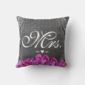 Frau Bride Radiant Orchid Sweet Pea Wedding Kissen (Rückseite)