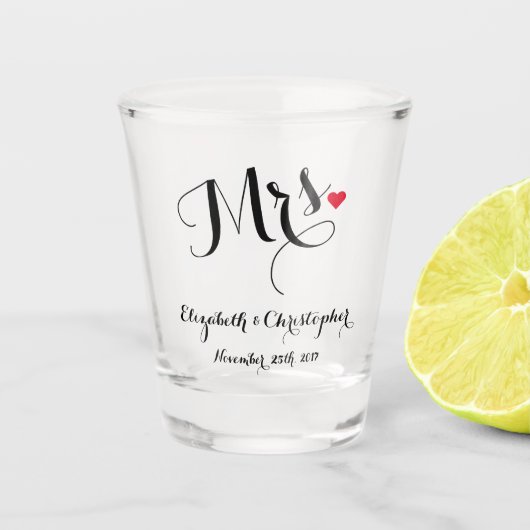 Frau Bride Wedding Newly Weds Couple Party Whiskey Schnapsglas (Vorderseite)