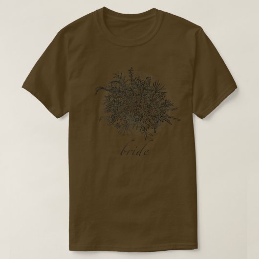 Frau Bride & Wildblume Bouquet T-Shirt (Design vorne)