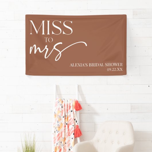 Frau Brown Boho Bohemisches Brautparty Banner (Insitu)