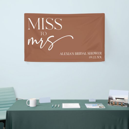 Frau Brown Boho Bohemisches Brautparty Banner (Messeveranstaltung)