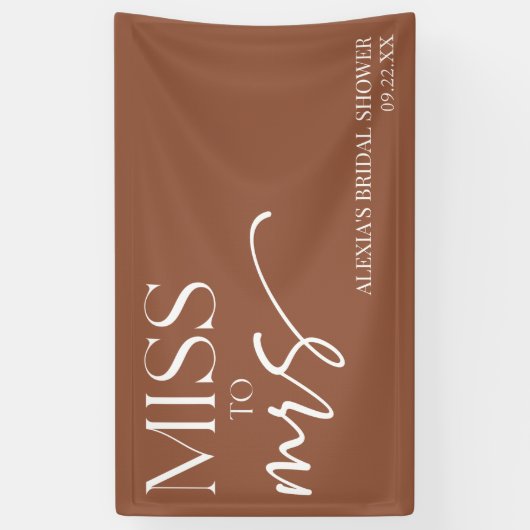 Frau Brown Boho Bohemisches Brautparty Banner (Vertikal)