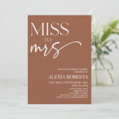 Frau Brown Boho Bohemisches Brautparty Einladung (Stehend Vorderseite)