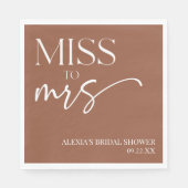 Frau Brown Boho Bohemisches Brautparty Serviette (Vorderseite)