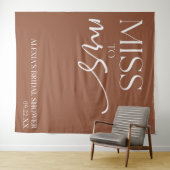 Frau Brown Boho Bohemisches Brautparty Wandteppich (Beispiel (Horizontal))