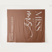 Frau Brown Boho Bohemisches Brautparty Wandteppich (Vorderseite (Horizontal))