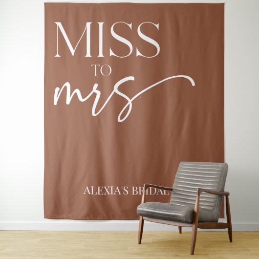 Frau Brown Boho Bohemisches Brautparty Wandteppich (Beispiel)