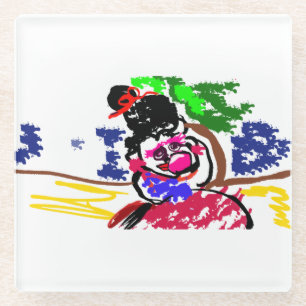 Frau Bubble Gum Strand Glasuntersetzer