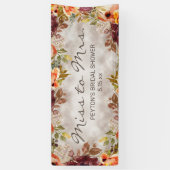 Frau Burgundy Orange Floral Brautparty Banner (Vertikal)
