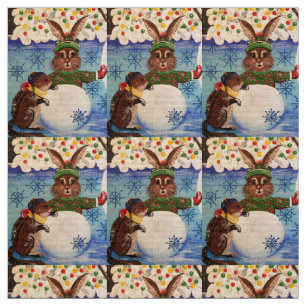 "Frau Butterfield's Snowman" Stoff