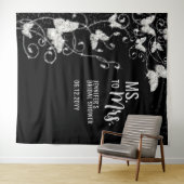 Frau Butterflies Black Brautparty Hintergrund Wandteppich (Beispiel (Horizontal))