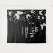 Frau Butterflies Black Brautparty Hintergrund Wandteppich (Vorderseite (Horizontal))