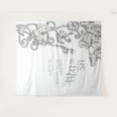 Frau Butterflies Weiße Brautparty Hintergrund Wandteppich (Vorderseite (Horizontal))