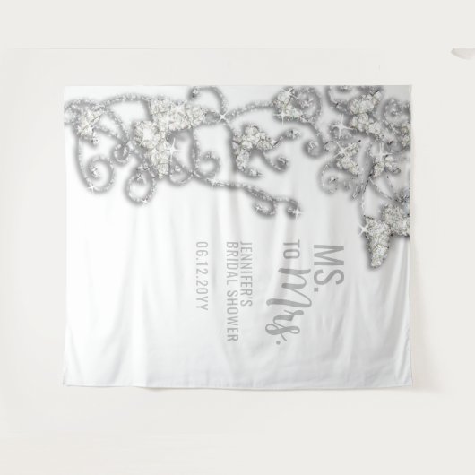 Frau Butterflies Weiße Brautparty Hintergrund Wandteppich (Vorderseite (Horizontal))