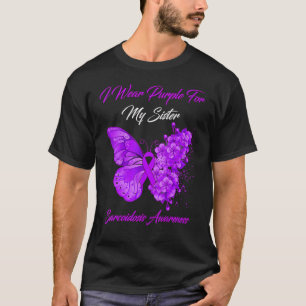 Frau Butterfly Ich trage Lila für meine Schwester  T-Shirt