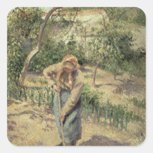Frau Camille Pissarros , die in einen Obstgarten, Quadratischer Aufkleber