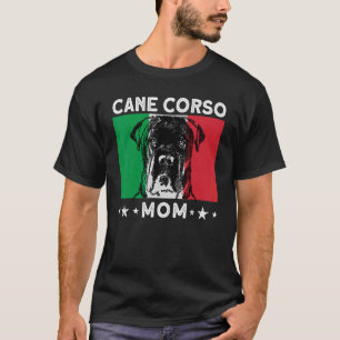 Frau Cane Corso Mama Dog American Flag T-Shirt