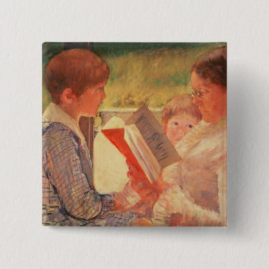 Frau Cassatt Reading zu ihren Enkelkindern, 1888 Button (Vorderseite)