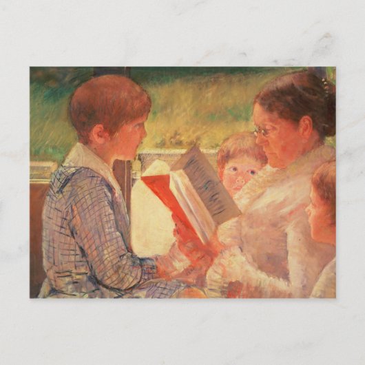 Frau Cassatt Reading zu ihren Enkelkindern, 1888 Postkarte (Vorderseite)