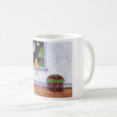 Frau Cat, die den Mond betrachtet Kaffeetasse (VorderseiteRechts)