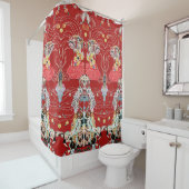 FRAU, CENTAUR Royal Red White Klimt Pattern Duschvorhang (Beispiel)