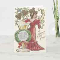 Frau Champagne Flute Bell Holly Wreath Mistletoe