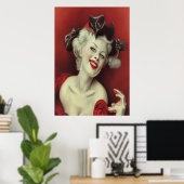 Frau Claus | AI Art Poster (Heimbüro)