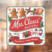 Frau, Claus Bäckerei Weihnachten Fensteraufkleber (Blatt 2)