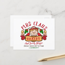 Frau Claus Christmas North Pole Bäckerei Feiertagspostkarte