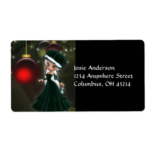 Frau Claus Cookie Weihnachtsanschrift Labels (Vorne)