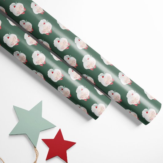 Frau Claus Faces Weihnachtswrapping Paper Geschenkpapier