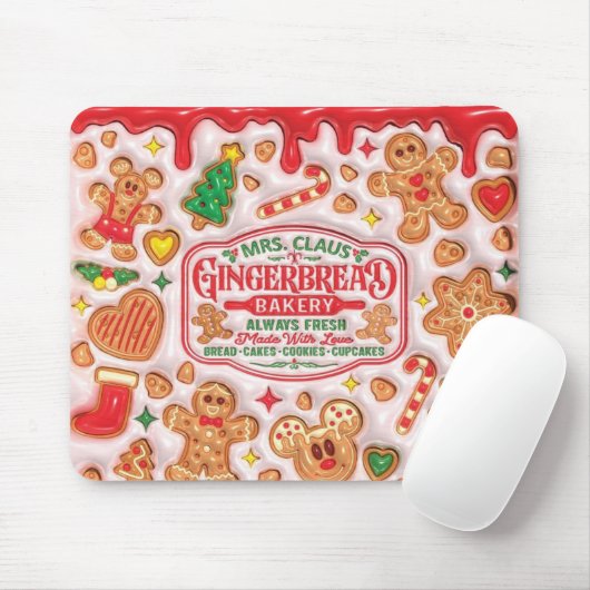 Frau Claus Gingerbread Bakery Co. Mousepad (Mit Mouse)