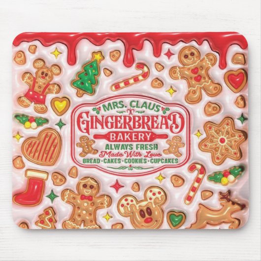 Frau Claus Gingerbread Bakery Co. Mousepad (Vorne)