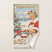 Frau Claus Holiday Baking Delight Badhandtuch Set (Handtuch)