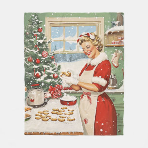 Frau Claus Holiday Baking Delight Fleecedecke