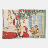 Frau Claus Holiday Baking Delight Geschirrtuch (Horizontal)
