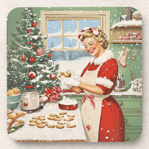 Frau Claus Holiday Baking Delight Getränkeuntersetzer