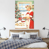 Frau Claus Holiday Baking Delight Leinwanddruck (Insitu (Schlafzimmer))