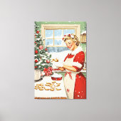 Frau Claus Holiday Baking Delight Leinwanddruck (Vorderseite)
