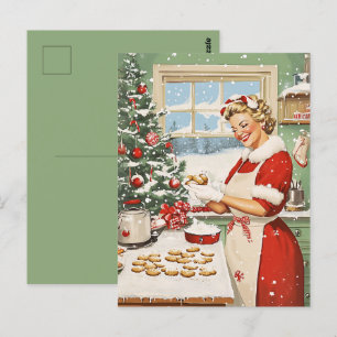 Frau Claus Holiday Baking Delight Postkarte